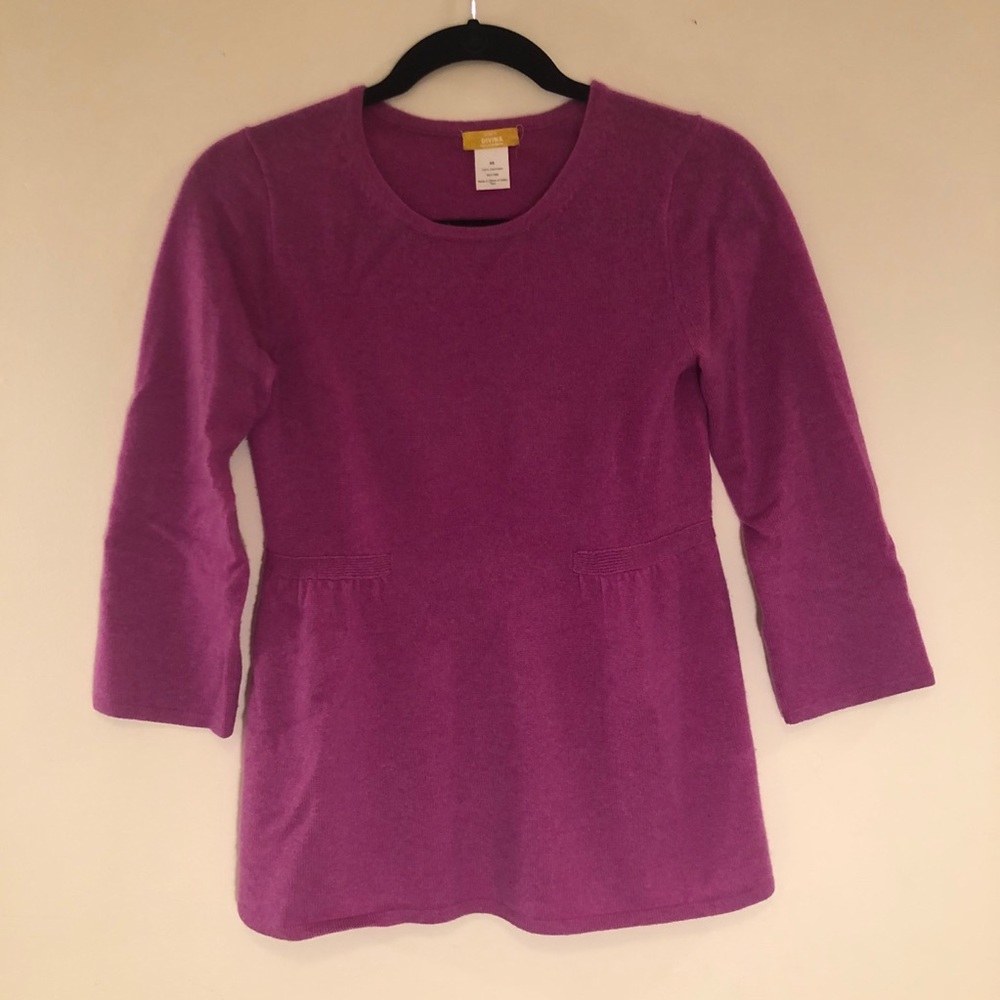 J. Crew Cashmere Sweater in Pink/Purple